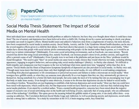 how do you start an opinion essay on the impact of social media on mental health?